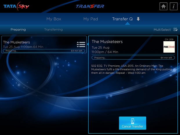 Tata Sky+ Transfer