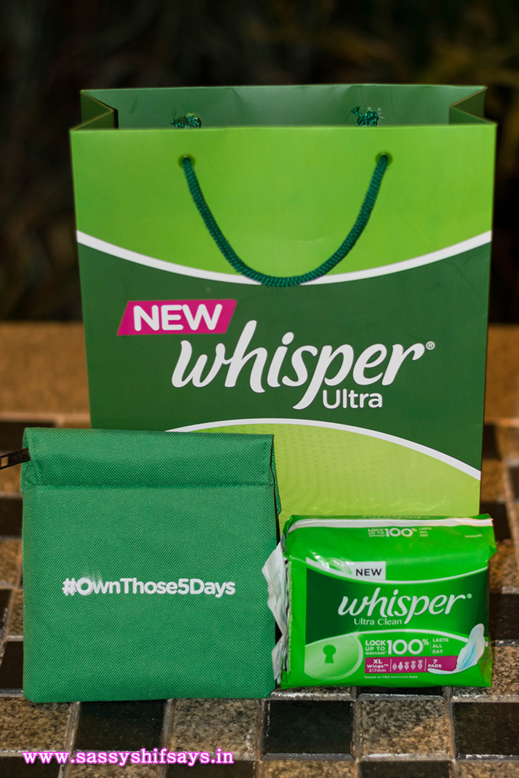 New Whisper Ultra Clean Sanitary Napkins to #Ownthose5Days