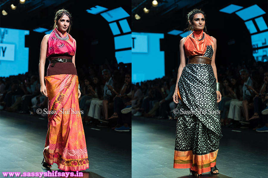 Models walking the ramp for AJIO at Lakme Fashion Week 2016