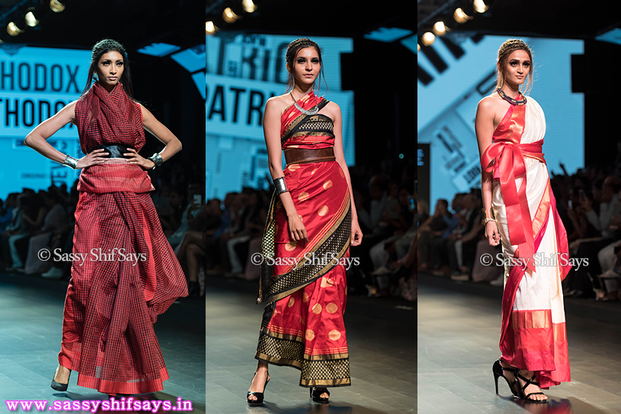 Models walking the ramp for AJIO at Lakme Fashion Week 2016